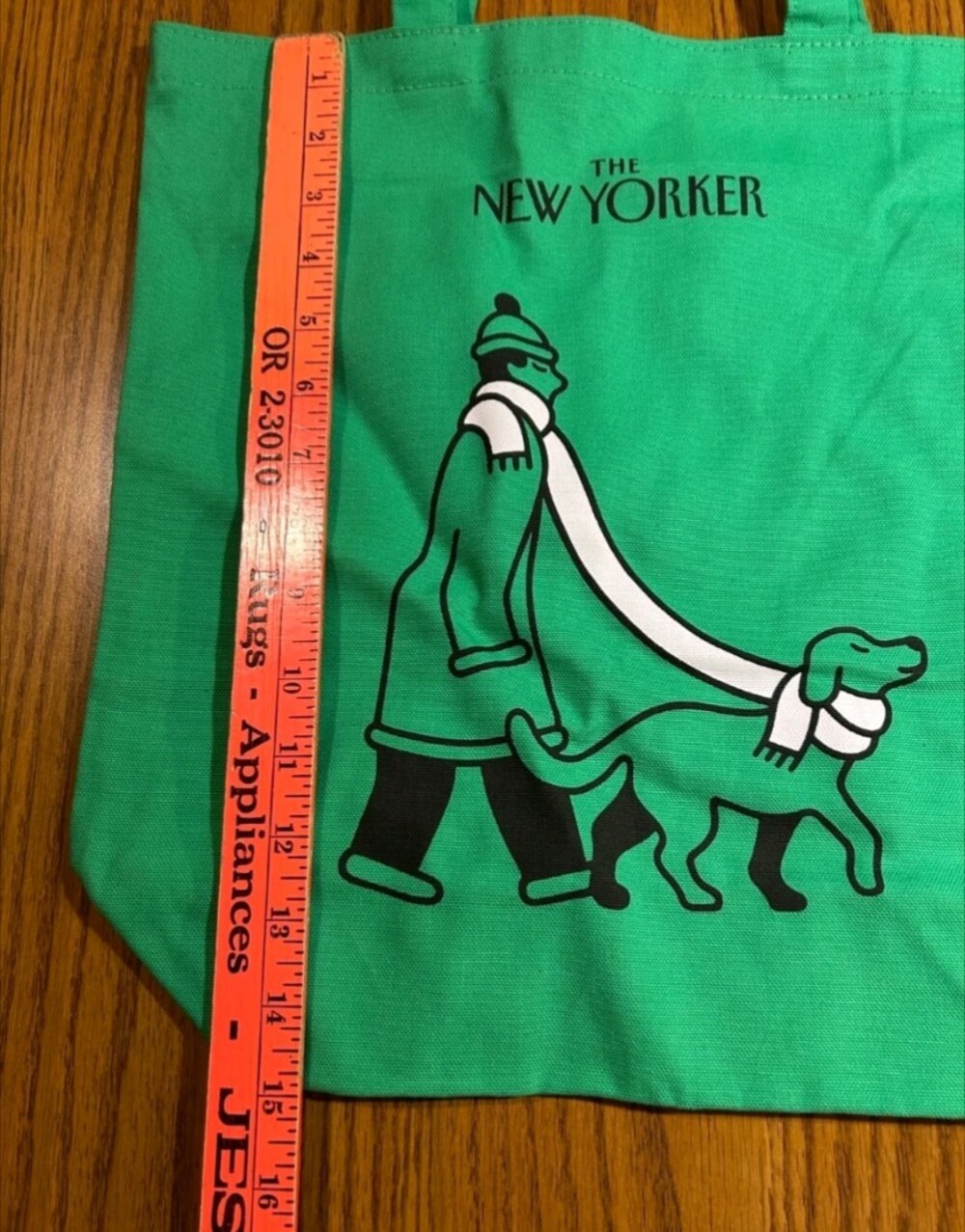 NEW The New Yorker Limited Edition Tote Bag Laura Dirzyte Green Dog Walk Man